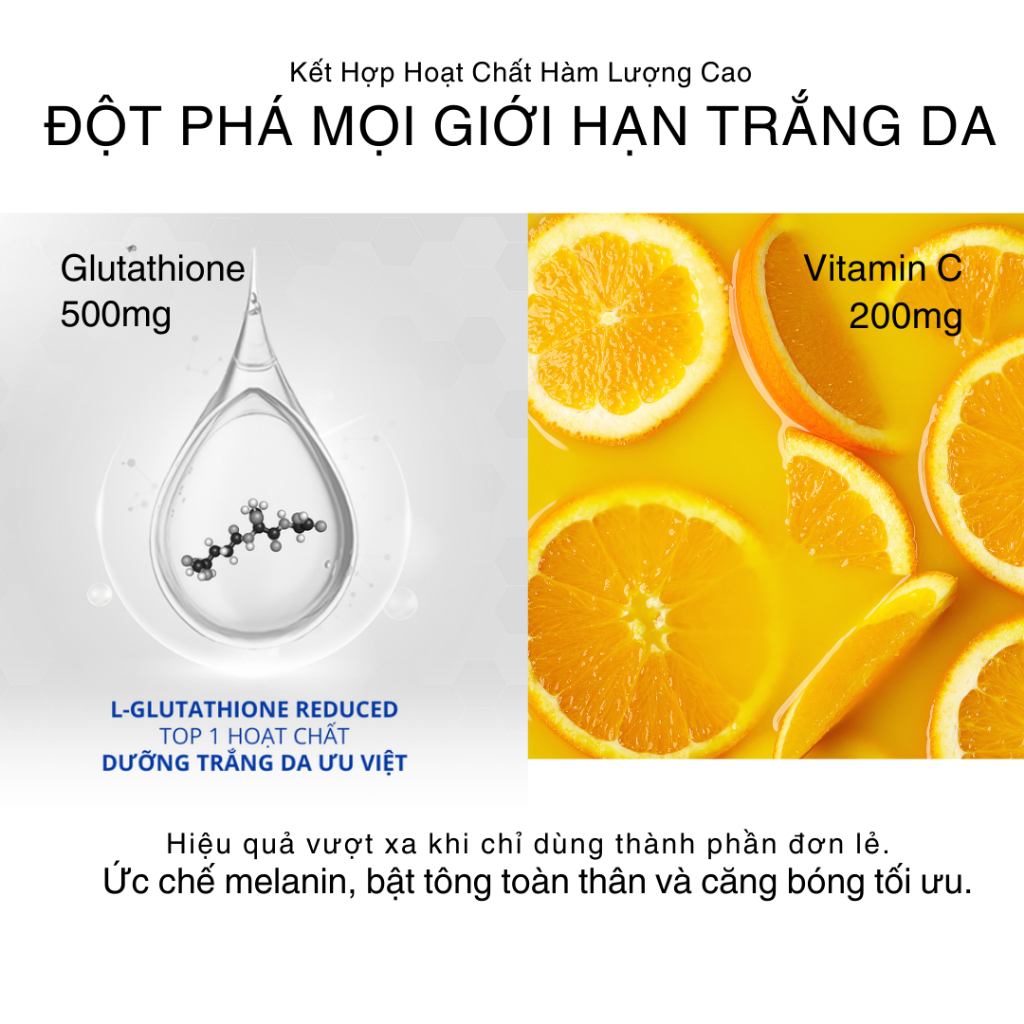 Ảnh Bột ngậm trắng da Glutathione C ngậm dưới lưỡi Gilla giúp mờ sạm nám, tăng đàn hồi 30 gói 1