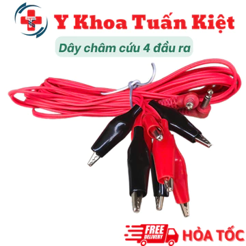 ✅ Dây châm cứu 4 đầu ra, dây sài cho máy châm cứu Việt Nam