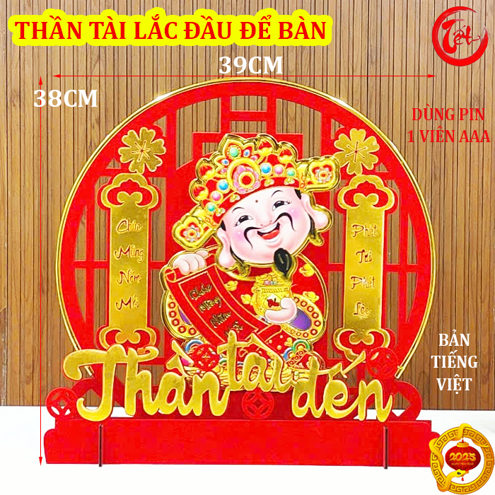 Thần Tài Lắc Đầu Để Bàn Trang trí Bàn Làm Việc, Bàn Thờ Thần Tài Kêu Gọi Tài Lộc
