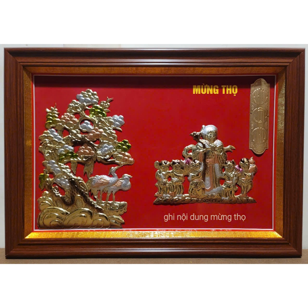TRANH MỪNG THỌ BẰNG ĐỒNG VÀNG -THỌ ÔNG -THỌ BÀ - THỌ SONG | Shopee Việt Nam