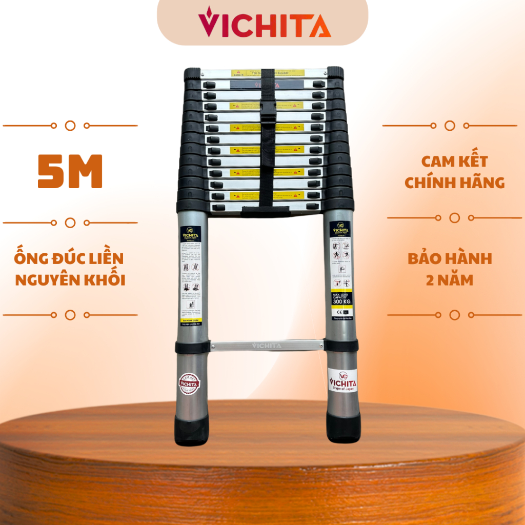 Thang Rút Đơn Chữ I Chính Hãng VICHITA 5M, Loại ỐNG NHÔM ĐÚC LIỀN KHÔNG ...