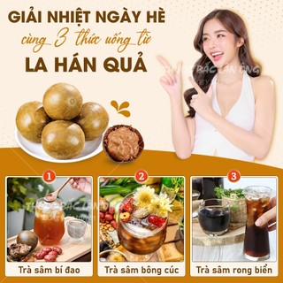 La hán quả ( Quả la hán khô, già, ngọt, nguyên liệu nấu sâm bí đao thanh nhiệt giải khát)