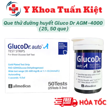 ✅ Que thử đường huyết Gluco Dr AGM-4000 25 que và 50 que (CAM KẾT DATE XA)