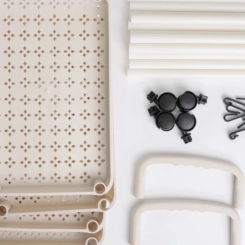 Kệ tốt để đồ đa năng 5 tầng có bánh xe di chuyển tiện lợi kệ sách đựng đồ phòng khách phòng ngủ nhà