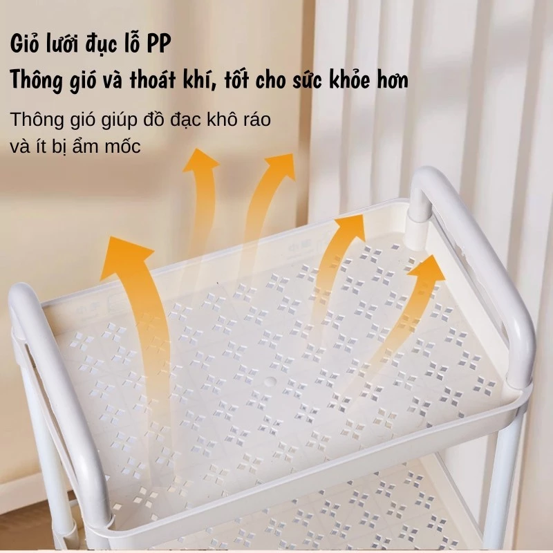 Kệ tốt để đồ đa năng 5 tầng có bánh xe di chuyển tiện lợi kệ sách đựng đồ phòng khách phòng ngủ nhà