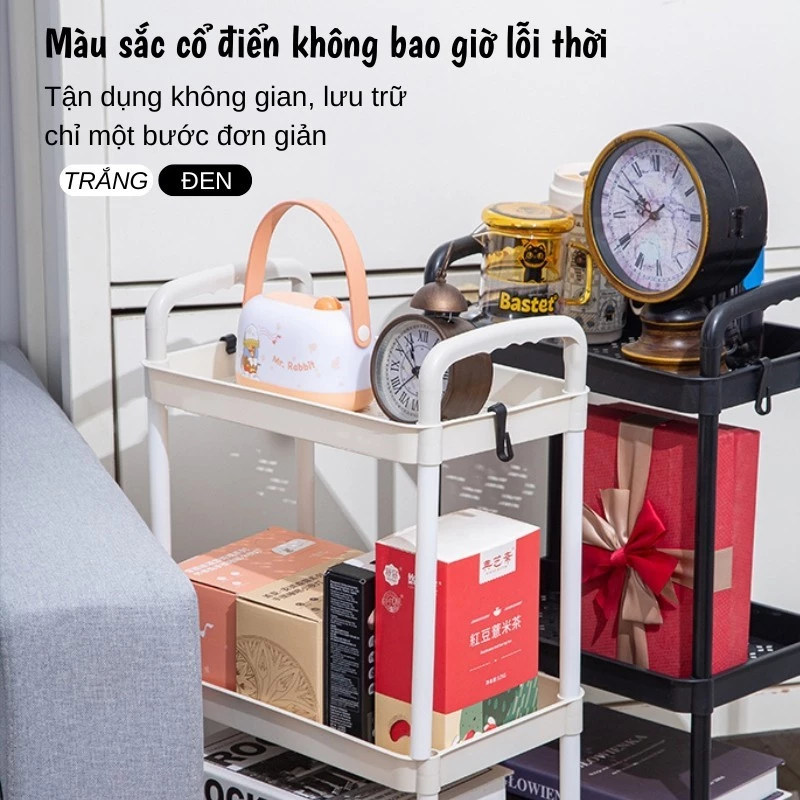 Kệ tốt để đồ đa năng 5 tầng có bánh xe di chuyển tiện lợi kệ sách đựng đồ phòng khách phòng ngủ nhà