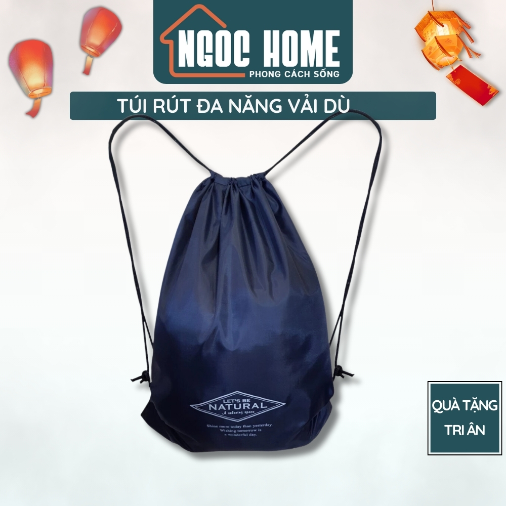 Balo dây rút unisex, vải dù chống thấm nước, túi rút thể thao, túi đựng ...