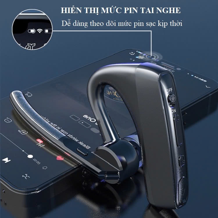 Tai nghe bluetooth Deiog V9 thể thao phiên bản 5.0 công nghệ IPX7 lọc âm chống ồn đeo tai  êm ái