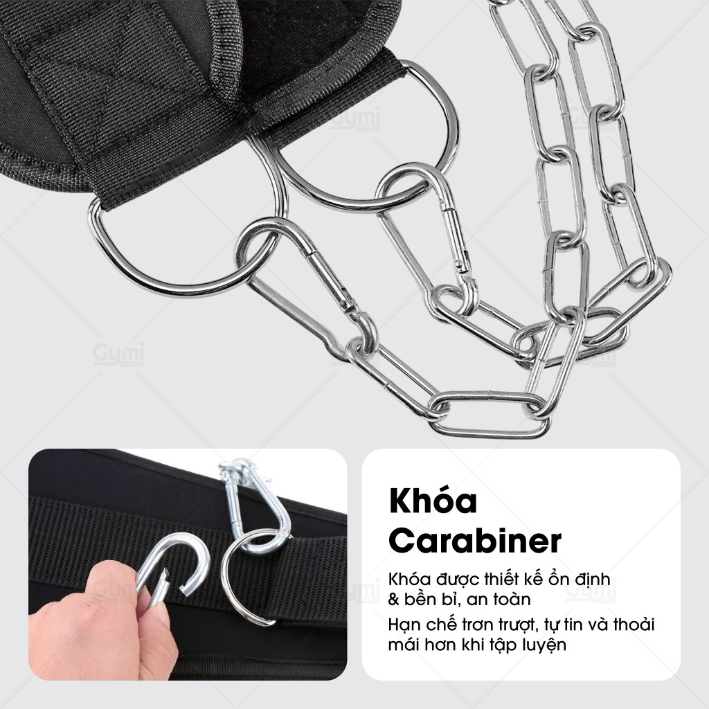 Đai Lưng Xích Móc Tạ Dip Belt - Đai Đeo Tạ Tập Gym, Hỗ Trợ Dips, Kéo Xà, Squat - DL-Xich
