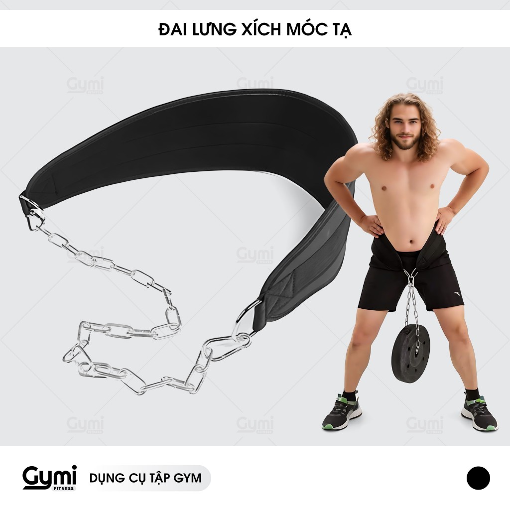 Đai Lưng Xích Móc Tạ Dip Belt - Đai Đeo Tạ Tập Gym, Hỗ Trợ Dips, Kéo Xà, Squat - DL-Xich