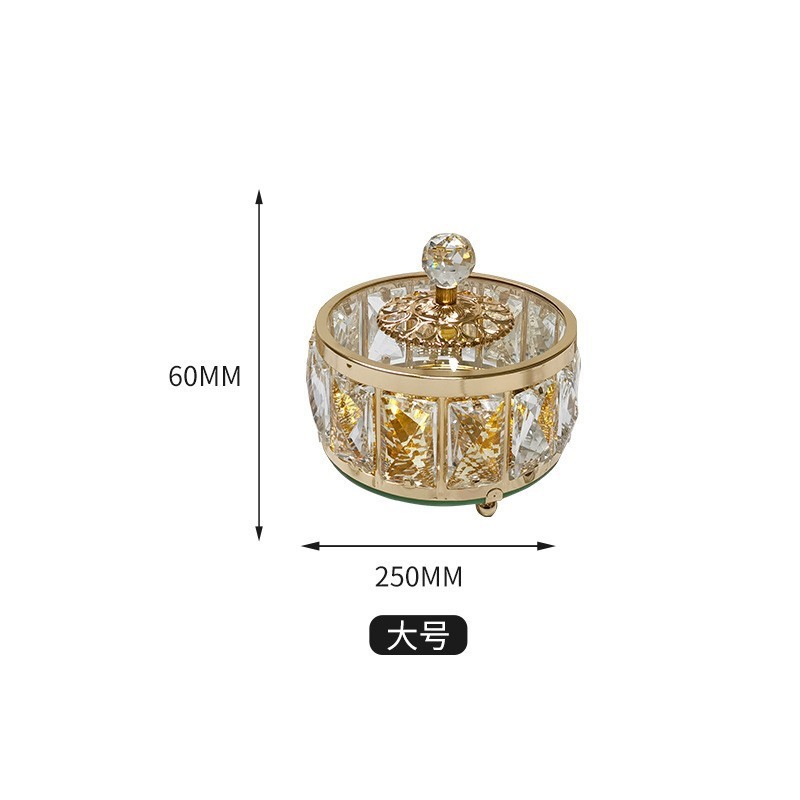 Hũ thủy tinh mạ vàng sang trọng đựng mứt hạt bánh kẹo tết