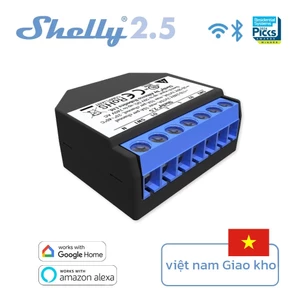 Shelly 2.5 Công tắc rèm điện WiFi Rơle kép thông minh thích hợp với hệ thống đo sáng kép