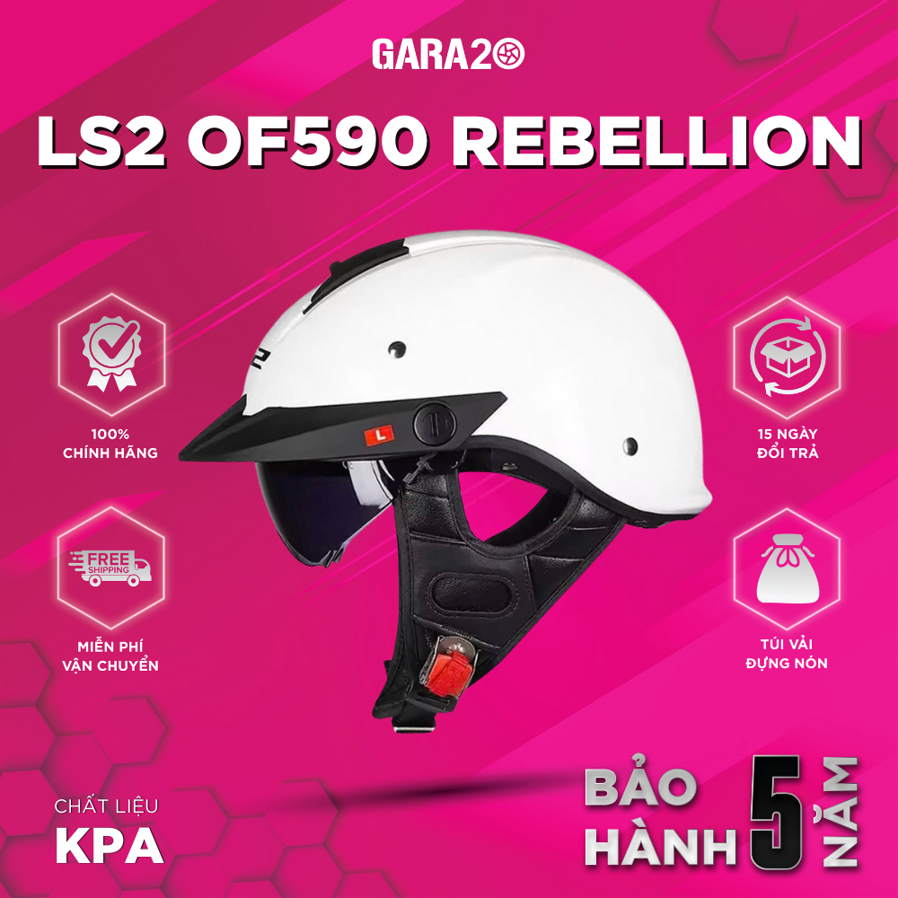 Mũ Bảo Hiểm Ls2 Hh590 Rebellion Mũ Bảo Hiểm Nửa Đầu LS2 OF590