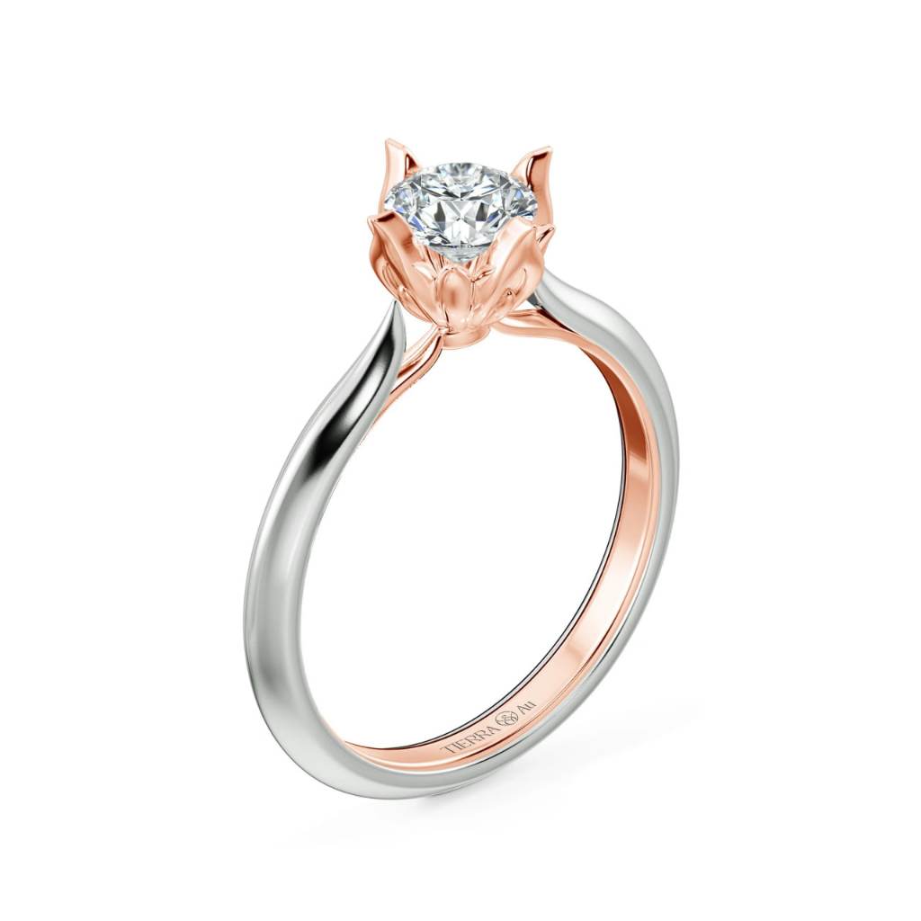 [CHAT TRƯỚC KHI ĐẶT] Nhẫn cầu hôn Tierra Moonlynn NCH1909, Vàng 14K 18K, Thiết Kế Lấy Cảm Hứng Từ Hoa Sen Trắng Kiêu Kỳ