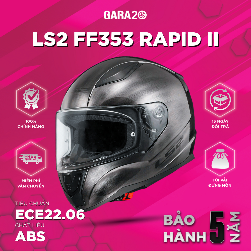 Mũ Bảo Hiểm Fullface LS2 FF353 Rapid II Chuẩn ECE 22.06 Đi Xe Máy Mô Tô ...