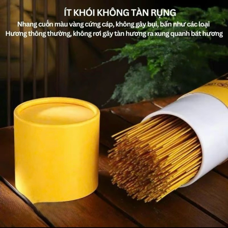 Hộp 500 Nhang Thần Tài Chiêu Lộc, Hương Thơm Nhẹ, Không Cay Mắt, Tàn Hương Vàng Ánh Kim