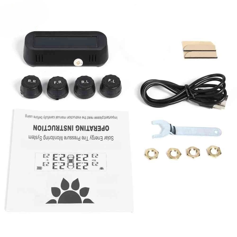 Cảm Biến Áp Suất Lốp CARLOVER, Dán Kính Lái Sử Dụng Năng Lượng Mặt Trời TPMS, Cảnh Báo Thủng Lốp - BH 12 Tháng