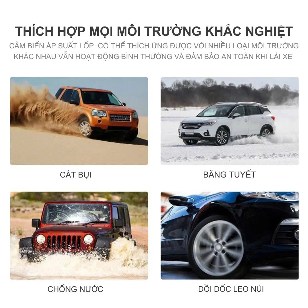 Cảm Biến Áp Suất Lốp CARLOVER, Dán Kính Lái Sử Dụng Năng Lượng Mặt Trời TPMS, Cảnh Báo Thủng Lốp - BH 12 Tháng