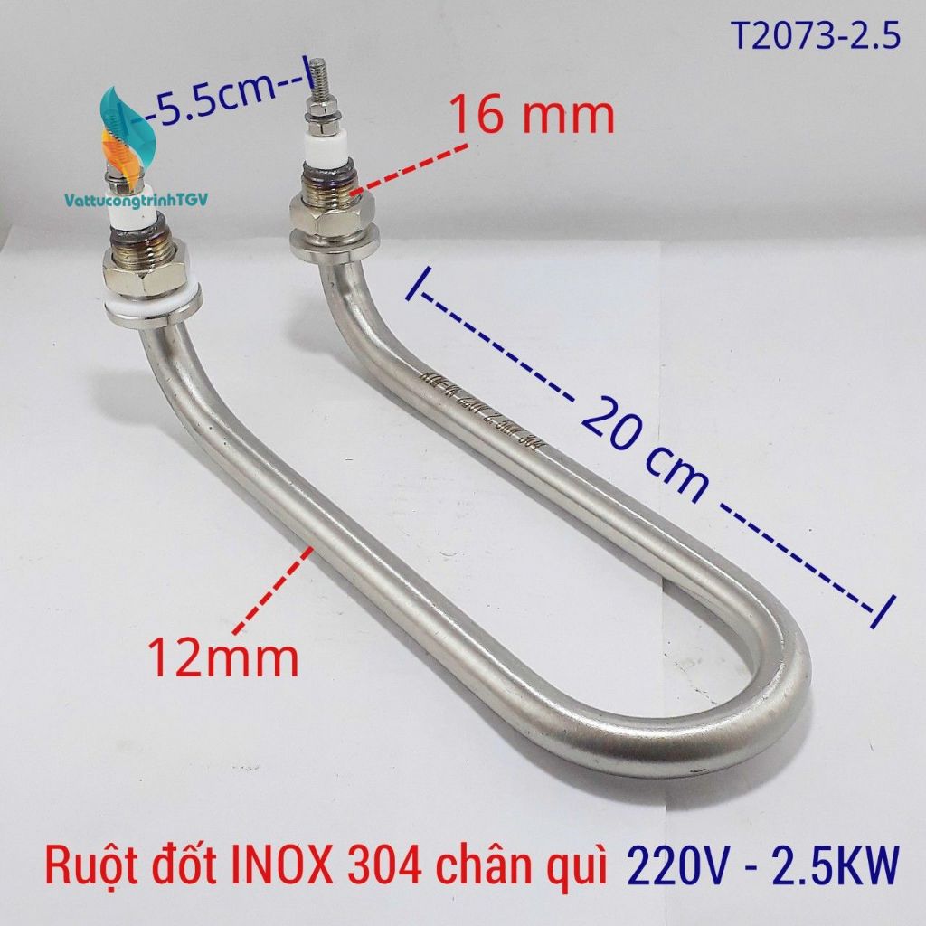 Sợi đốt điện trở nhiệt INOX 304 loại dày cho nồi phở AC220V công suất ...
