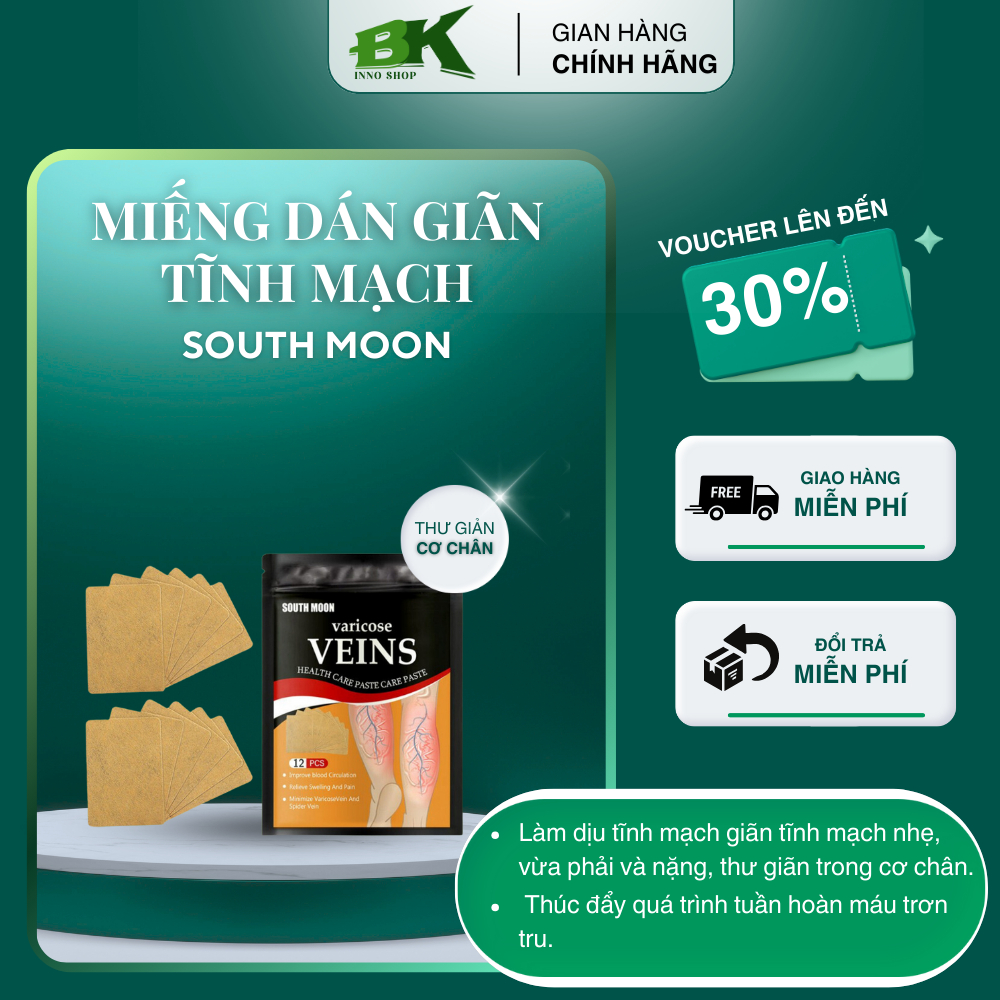 Miếng Dán Tĩnh Mạch South Moon Hỗ Trợ Giảm Sưng Đau - Hình ảnh thực tế