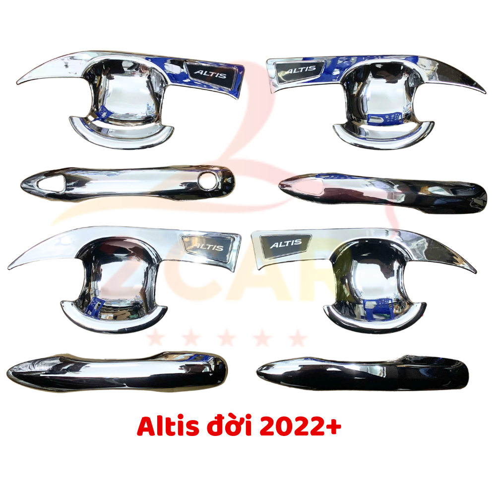 Ốp tay nắm, hõm cửa xe Toyota Altis 2003- 2015- 2021, 2022, 2023,2024 mạ crom cao cấp