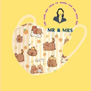 KHẨU TRANG HOẠT HÌNH CAPYBARA 3D CUTE PHÔ MAI QUE-TRẺ EM TỪ 6 - 27Kg