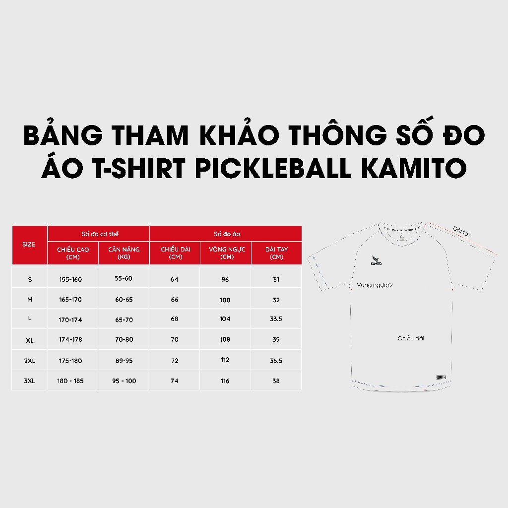 Ảnh Áo thun pickleball Kamito Tiamo, nam nữ, dày dặn, mềm mại, thoáng khí, co giãn tốt, đa dạng màu 2