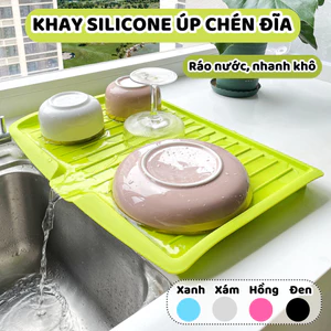 Khay Thoát Nước Nhà Bếp Silicone Đa Chức Năng, Úp Chén Đĩa Ráo Nước Nhanh Khô Chống Trượt, Thoát Nước Rửa Trái Cây, Rau