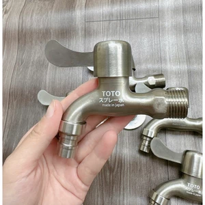 Vòi Nước TOTO Inox SUS304 Cao Cấp, Vòi Xả Nước Đơn Siêu Mạnh Phi 21 Dễ Dàng Lắp Đặt