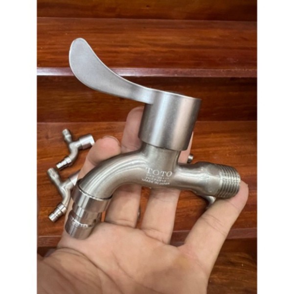 Vòi Nước TOTO Inox SUS304 Cao Cấp, Vòi Xả Nước Đơn Siêu Mạnh Phi 21 Dễ Dàng Lắp Đặt
