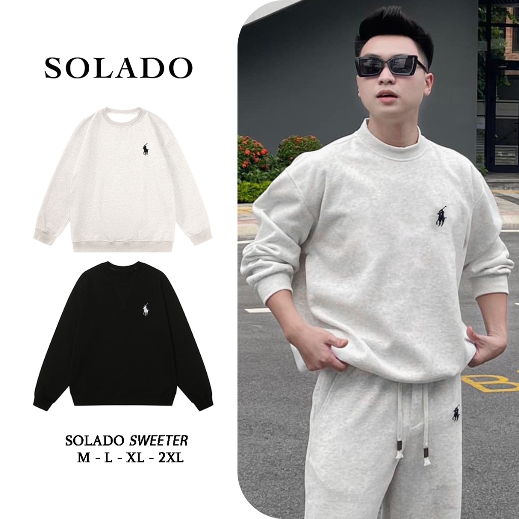 Áo Sweeter Cổ Tròn Nam Nữ SOLADO Form Suông Vải Nỉ Cotton 2 Da 3 Màu ...