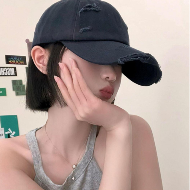 Mũ lưỡi trai rách trơn ngẫu nhiên thời trang unisex Nón kết ulzzang ...