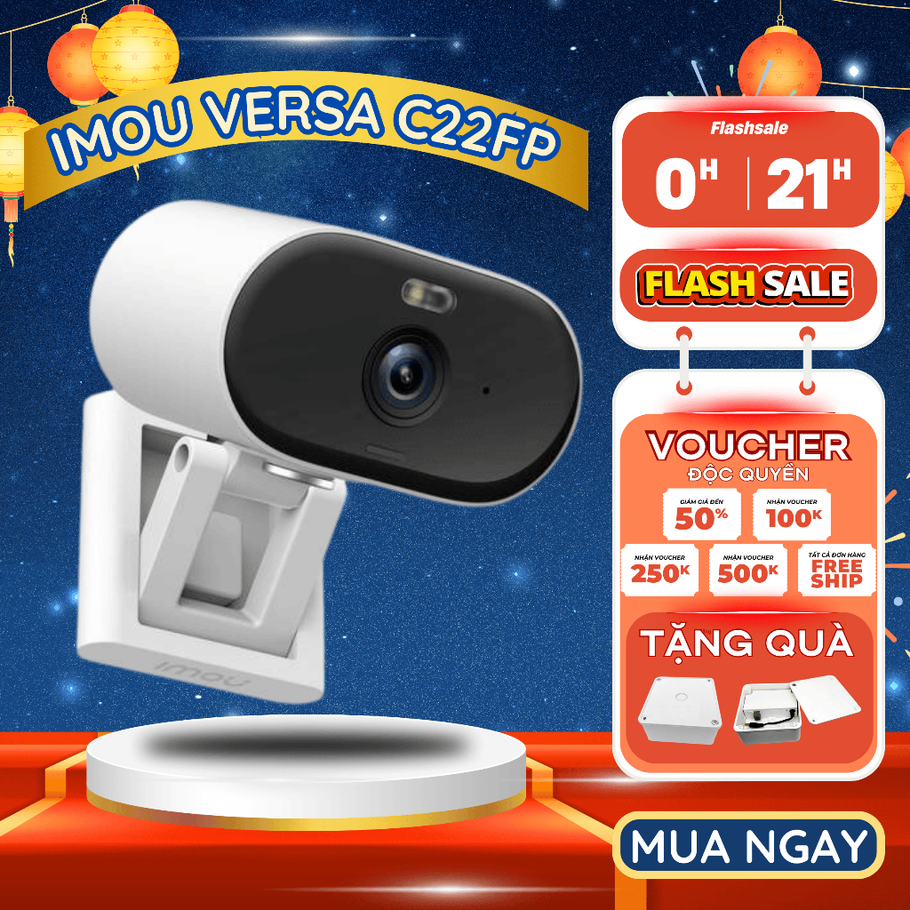 Camera WiFi Trong Nhà Ngoài Trời IMOU VERSA C22FP 2MP Full HD Còi Báo ...