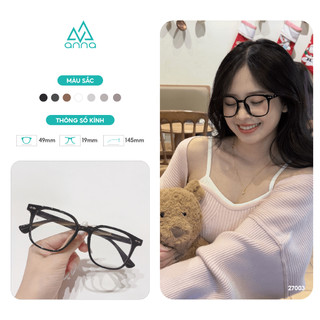 Kính mắt thời trang ANNA dáng vuông mắt to thời trang cá tính chất liệu nhựa dẻo OL 27003