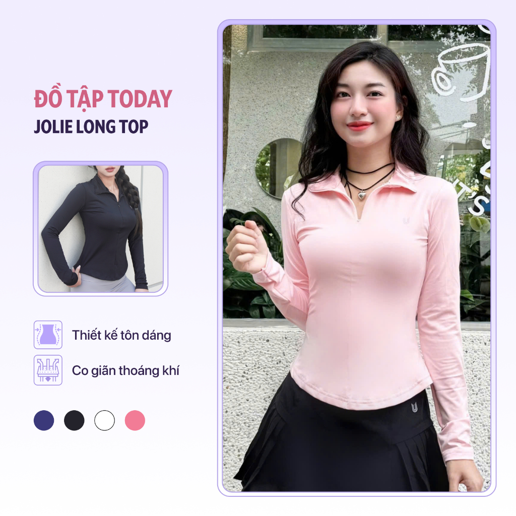 [XẢ KHO GIÁ SỐC] Áo thể thao nữ tay dài Jolie Long Top Today U Wear dáng ôm body thấm hút mồ hôi không nhăn