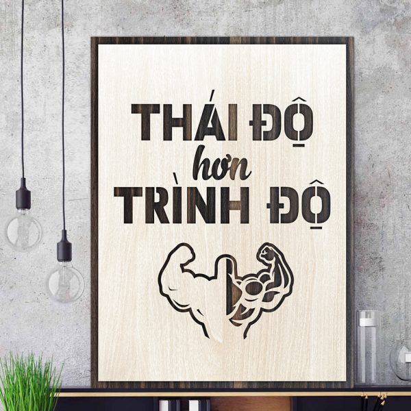 Tranh gỗ decor truyền cảm hứng "Tâm ta ở đâu sự nghiệp ta ở đó"