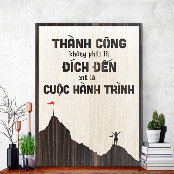 Tranh gỗ decor truyền cảm hứng "Tâm ta ở đâu sự nghiệp ta ở đó"