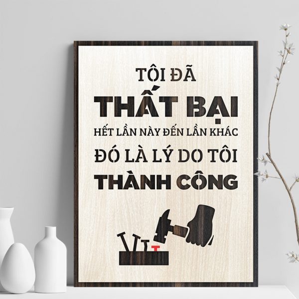 Tranh gỗ decor truyền cảm hứng "Tâm ta ở đâu sự nghiệp ta ở đó"