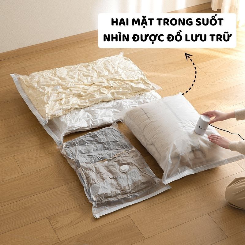 Túi Hút Chân Không Quần Áo ENODA HOME, Túi Chân Không Đựng Chăn, Chất Liệu PA-PE Dày Dặn, Chống Mốc M002