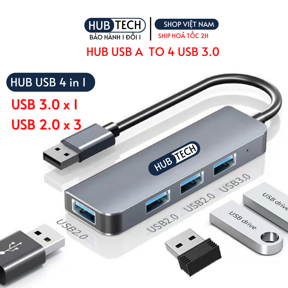 HUB Type C và HUB USB 3.0 tốc độ cao HUBTECH cổng chia usb mở rộng kết ...