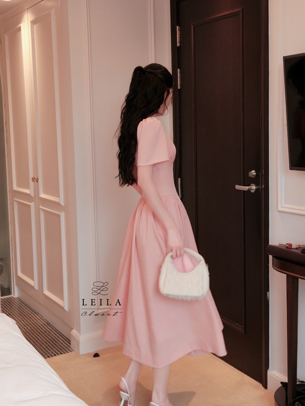 Ảnh LEILA CLOSET | Đầm thiết kế Vella cổ tim, tay chuông, chiết eo, xoè dài 1