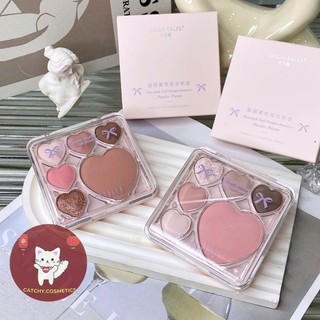 [GOGO TALES] Bảng Phấn Mắt GOGO TALES 2in1 Kèm Má Hồng Trái Tim Nơ Vỏ Hồng, 12g (GT747)