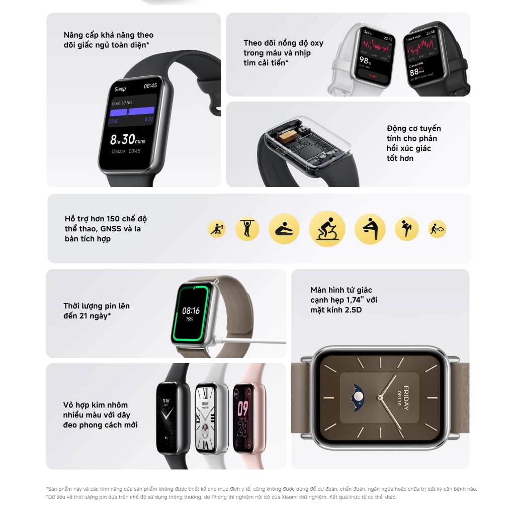 Ảnh Vòng Đeo Tay Thông Minh Xiaomi Smart Band 9 Pro | Màn Hình AMOLED 1.74" | Pin 350mAh | Chống Nước 5ATM | BH 12 Tháng 3
