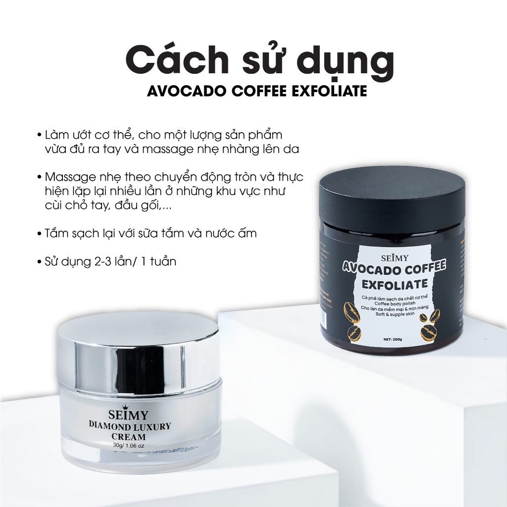Ảnh Combo Kem Dưỡng Da Mặt 30g và Tẩy Tế Bào Chết Cà Phê Body Seimy 3