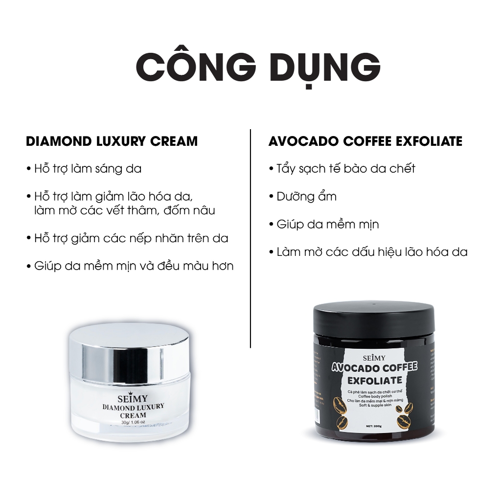Ảnh Combo Kem Dưỡng Da Mặt 30g và Tẩy Tế Bào Chết Cà Phê Body Seimy 4