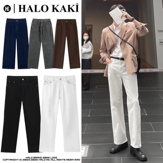 JEANS TRẮNG/ĐEN BAGGY [HÀNG VẢI CAO CẤP] - QUẦN JEANS/KAKI (FORM BAGGY) ỐNG RỘNG BASIC UNISEX SUÔNG VỪA HALO KAKI