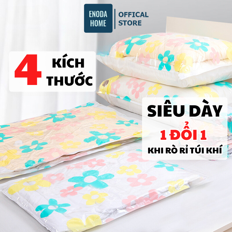 [Tặng Túi] Túi Hút Chân Không ENODA HOME Bảo Quản Quần Áo, Chăn Ga Chống Ẩm Mốc, Túi Hút Loại Dày Dặn Kèm Bơm M003