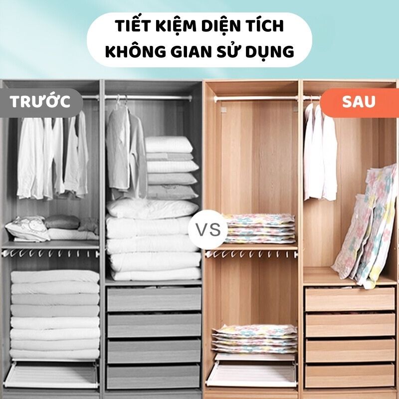 [Tặng Túi] Túi Hút Chân Không ENODA HOME Bảo Quản Quần Áo, Chăn Ga Chống Ẩm Mốc, Túi Hút Loại Dày Dặn Kèm Bơm M003