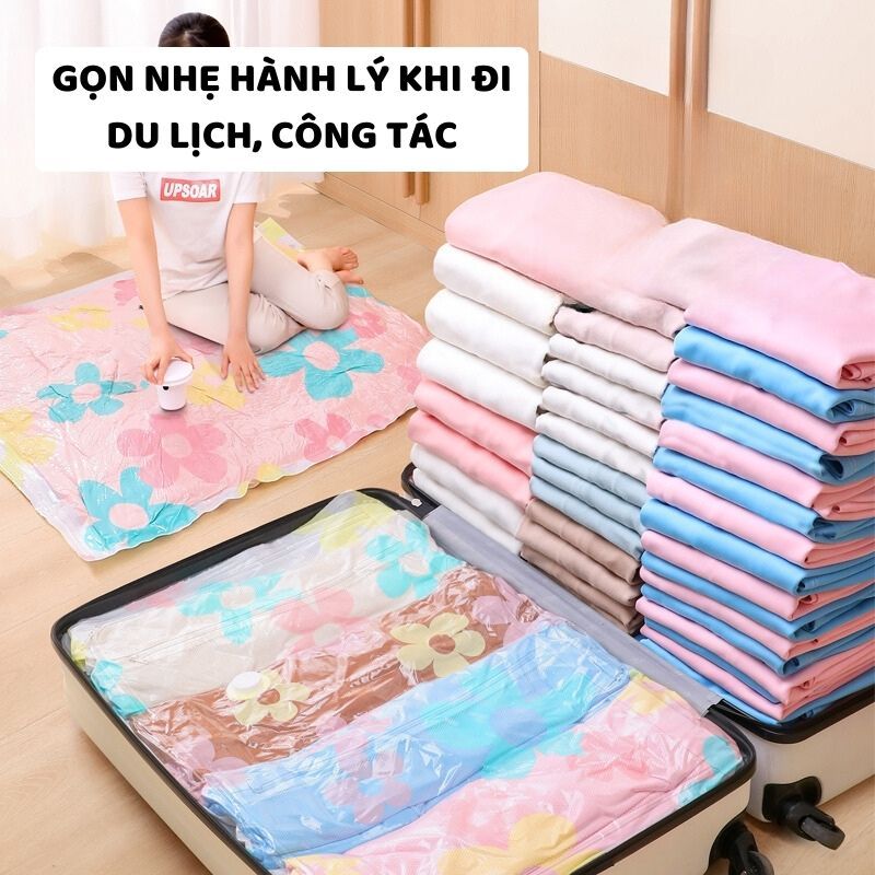 [Tặng Túi] Túi Hút Chân Không ENODA HOME Bảo Quản Quần Áo, Chăn Ga Chống Ẩm Mốc, Túi Hút Loại Dày Dặn Kèm Bơm M003