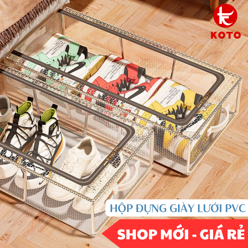Hộp Đựng Giày KOTO Gấp Gọn Vải Lưới PVC Dày Dặn Khung Thép Chịu Lực Có ...